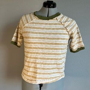 Free People Striped Short Sleeve Tee